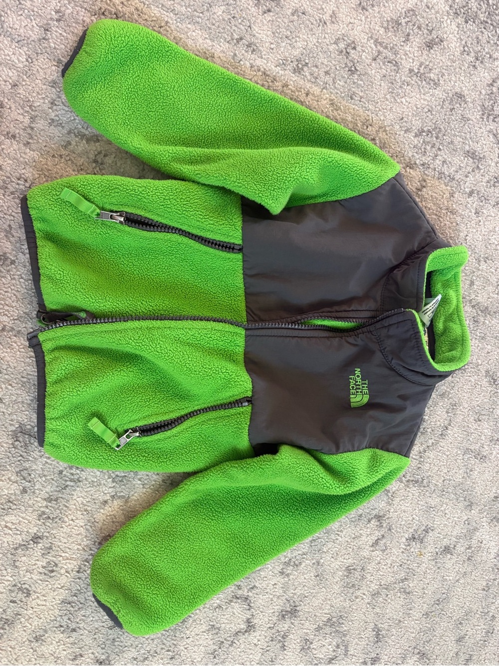 The North Face Kids Green and Gray Fleece Jacket